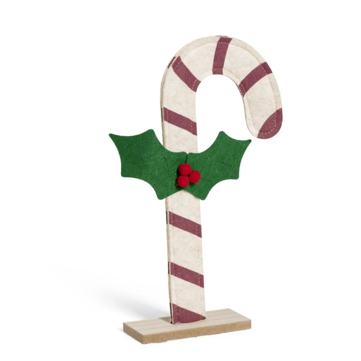 Sucre d'orge avec houx en feutrine à poser H30cm-Gifi Hot