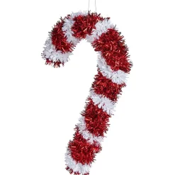 Sucre d'orge rouge et blanc à suspendre H.16 cm-Gifi Discount