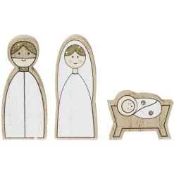 Sujet de crèche blanc naturel x3-Gifi Clearance