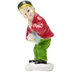 Sujet de Noël enfant qui ramasse la neige résine-Gifi Online