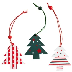 Sujet de Noël rouge et vert à suspendre x36-Gifi Online