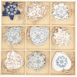 Sujet en bois à suspendre Noël x36-Gifi