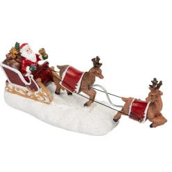 Sujet Père Noël sur son traineau avec rennes-Gifi