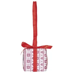 Supension forme cadeau de Noël rouge blanc x 4-Gifi New