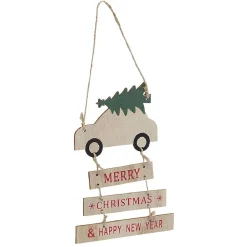 Supension Pancarte de Noël message Merry Christmas et Happy New Year-Gifi