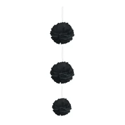 Suspension 3 boules chiffon en papier noir-Gifi Discount