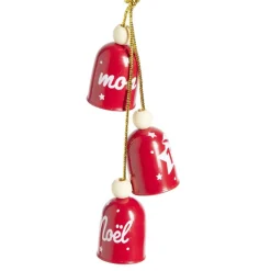 Suspension 3 clochettes "Mon 1er Noël" rouge ou dorée H10cm- 2 modèles-Gifi Best