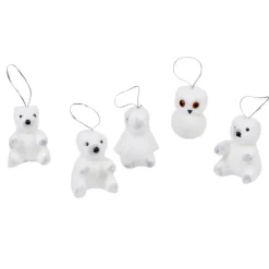 Suspension animal polaire blanc Noël x5-Gifi Outlet