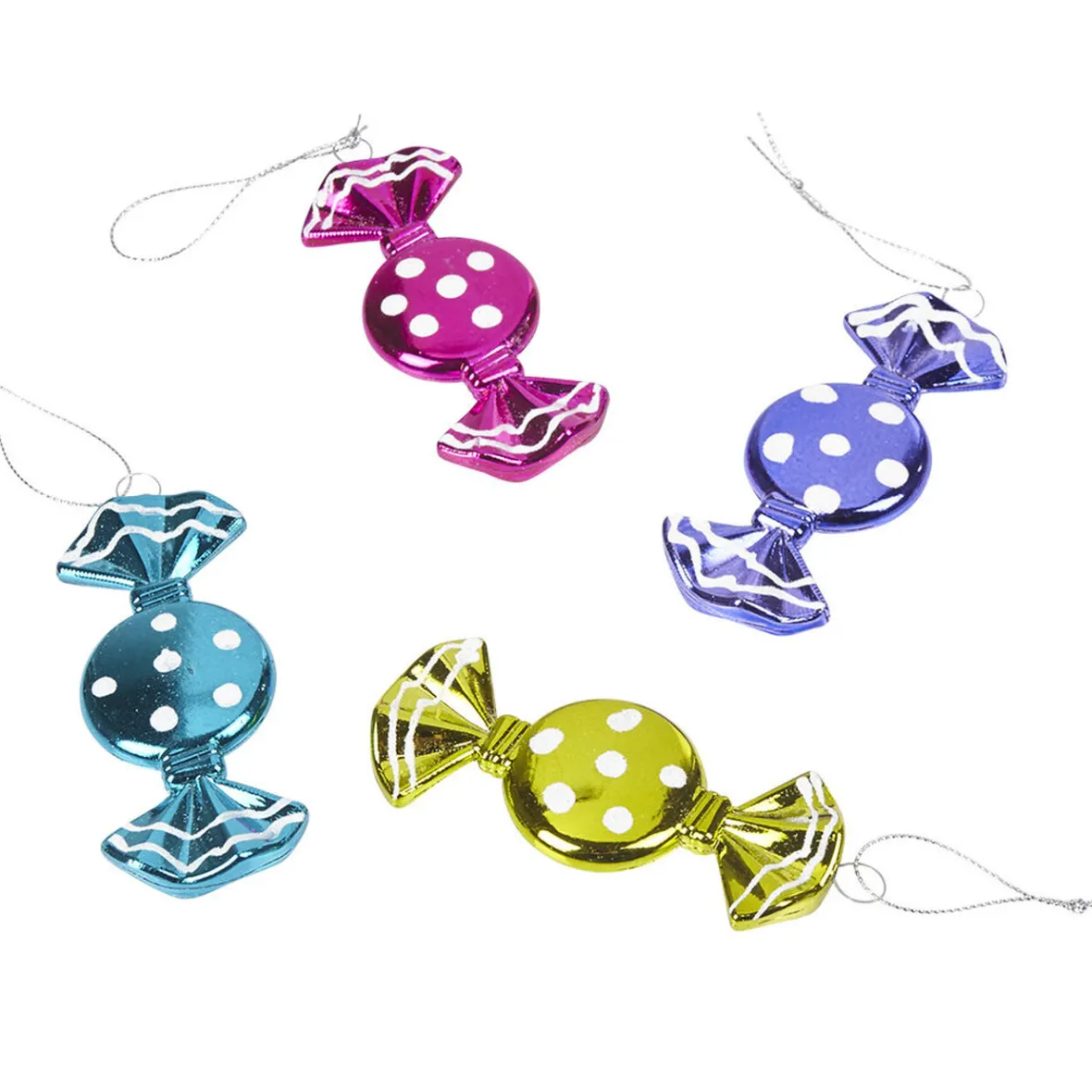 Suspension bonbon vert bleu violet et rose x4-Gifi Best