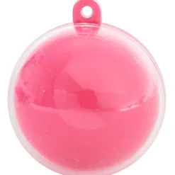 Suspension boule rose fuchsia et transparente x3-Gifi Online