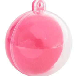 Suspension boule rose fuchsia et transparente x3-Gifi Online