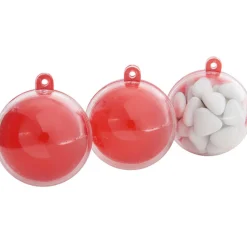 Suspension boule rouge et transparente x3-Gifi Clearance