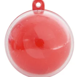 Suspension boule rouge et transparente x3-Gifi Clearance