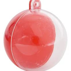Suspension boule rouge et transparente x3-Gifi Clearance