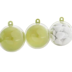 Suspension boule verte anis et transparente x3-Gifi Online