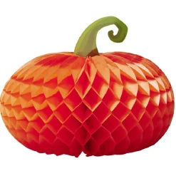 Suspension citrouille en papier orange et vert x3-Gifi Hot