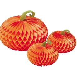 Suspension citrouille en papier orange et vert x3-Gifi Hot