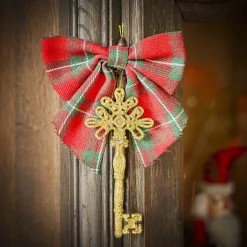 Suspension Clé déco Noël pailleté doré-Gifi Clearance