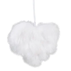 Suspension coeur blanc à plumes Noël-Gifi