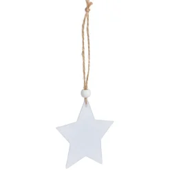 Suspension coeur/étoile/sapin bois et feutrine rouge ou blanc-Gifi Clearance