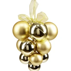 Suspension de Noël boule grappe dorée Ø12/15xH20cm-Gifi Outlet