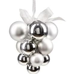 Suspension de Noël boule grappe argentée Ø12/15xH20cm-Gifi Online