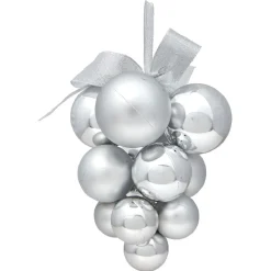 Suspension de Noël boules grappe gris argenté-Gifi Hot