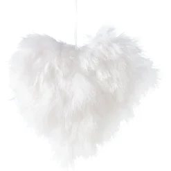 Suspension de Noël coeur à plumes blanches-Gifi Best