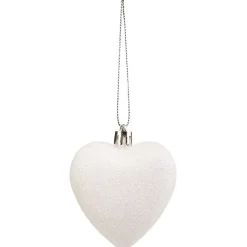 Suspension de Noël Coeur blanc et transparent H7cm X6-Gifi Discount