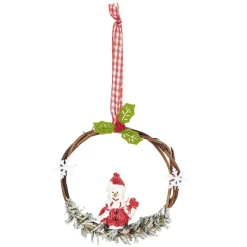 Suspension de Noël Couronne en bois déco animal-Gifi Online