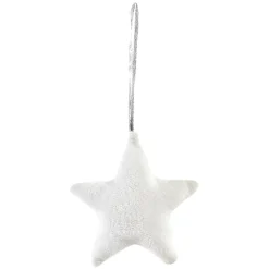 Suspension de Noël Coussin coeur ou étoile en velours-Gifi Discount