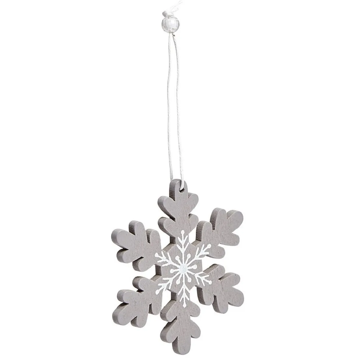 Suspension de Noël en bois forme flocon et renne x12-Gifi Online