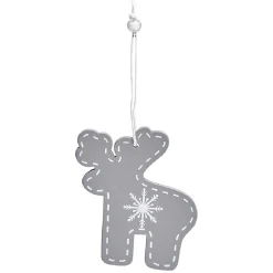 Suspension de Noël en bois forme flocon et renne x12-Gifi Online