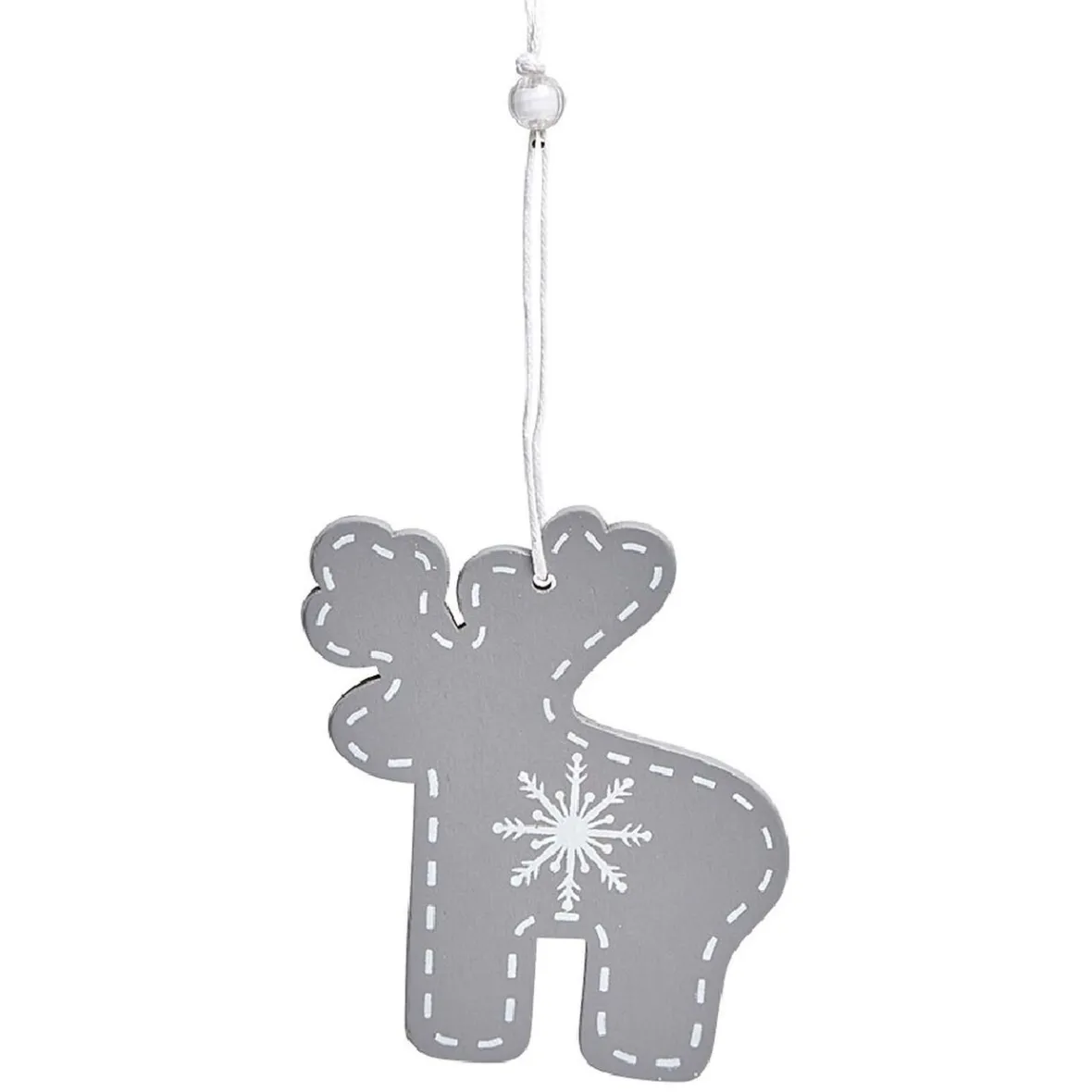 Suspension de Noël en bois forme flocon et renne x12-Gifi Online