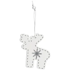 Suspension de Noël en bois forme flocon et renne x12-Gifi Online