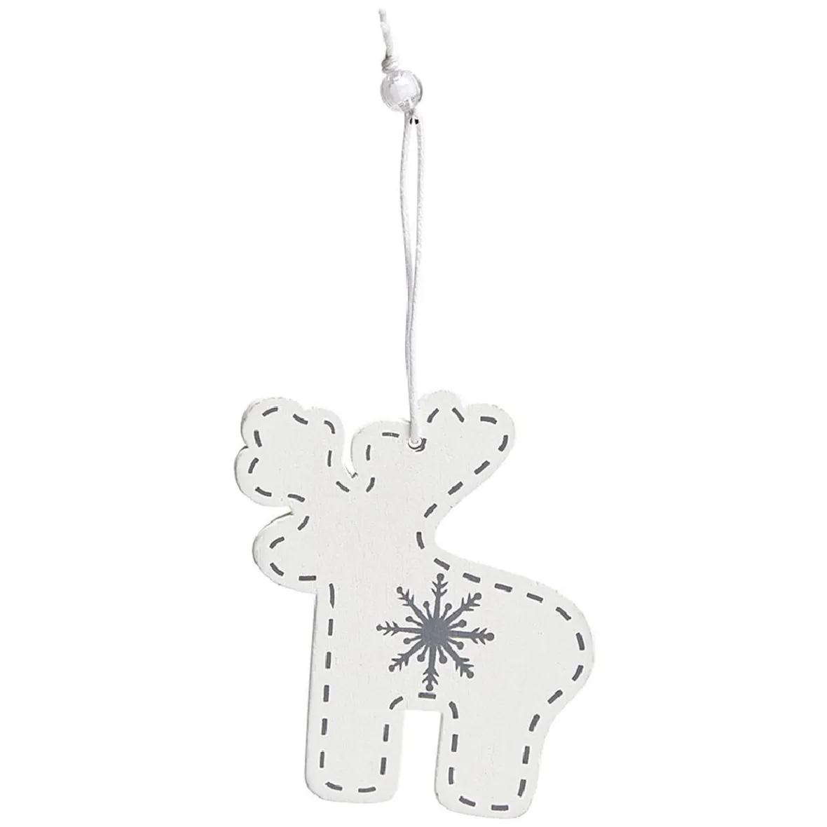 Suspension de Noël en bois forme flocon et renne x12-Gifi Online