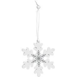 Suspension de Noël en bois forme flocon et renne x12-Gifi Online