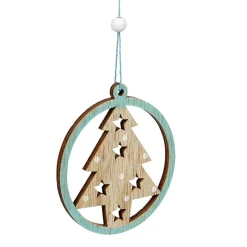Suspension de Noël en bois Ange Étoile Renne Sapin naturel vert x24-Gifi Clearance