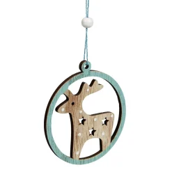 Suspension de Noël en bois Ange Étoile Renne Sapin naturel vert x24-Gifi Clearance