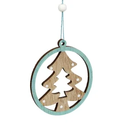Suspension de Noël en bois Ange Étoile Renne Sapin naturel vert x24-Gifi Clearance