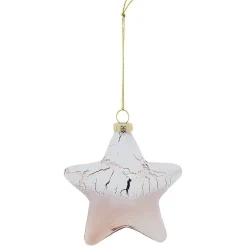 Suspension de Noël en verre doré effet enneigé-Gifi