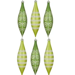 Suspension de Noël forme glaçon bleu vert givré x6-Gifi New