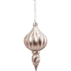 Suspension de Noël forme goutte rose H11,5cm-Gifi Discount