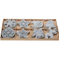 Suspension de noël forme pailletée x24-Gifi New