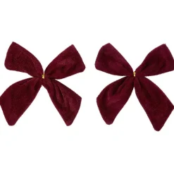 Suspension de Noël Noeud en tissu velours x2-Gifi Hot