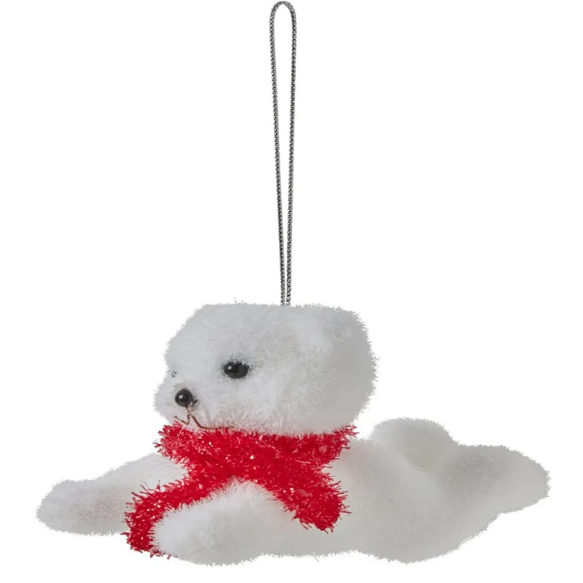 Suspension de Noël Ourson blanc et rouge-Gifi New