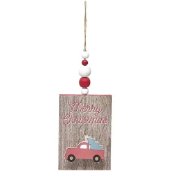 Suspension de Noël Pancarte en bois décor voiture et inscription-Gifi Outlet