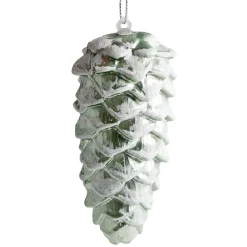 Suspension de Noël Pomme de pin bleu et blanc Ø4,5xH11cm-Gifi Sale