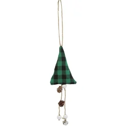 Suspension de Noël Sapin ou Étoile en tissu tartan-Gifi Hot