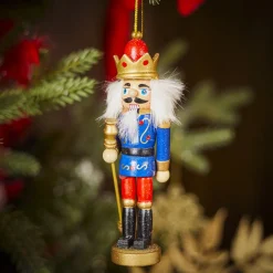 Suspension de Noël soldat Casse Noisette en bois Ø5xH12cm-Gifi